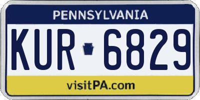 PA license plate KUR6829