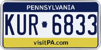 PA license plate KUR6833