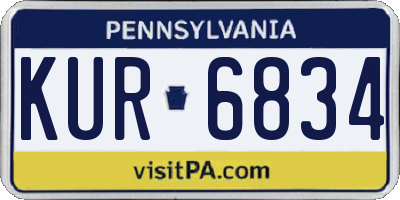 PA license plate KUR6834