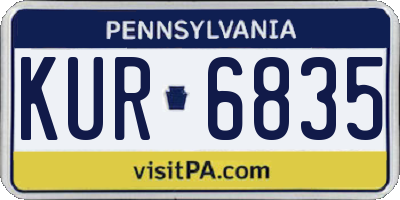 PA license plate KUR6835