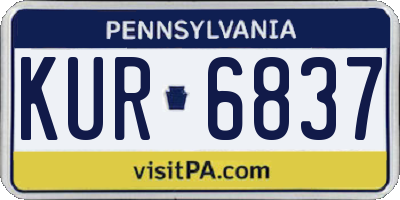 PA license plate KUR6837