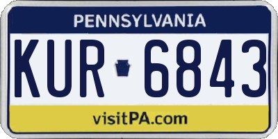 PA license plate KUR6843