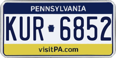 PA license plate KUR6852