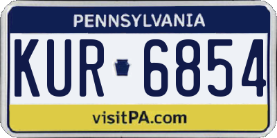 PA license plate KUR6854