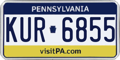 PA license plate KUR6855