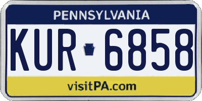 PA license plate KUR6858