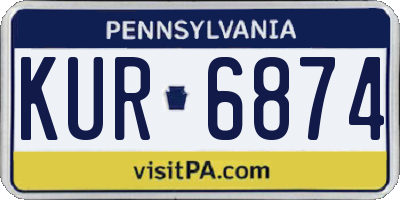 PA license plate KUR6874