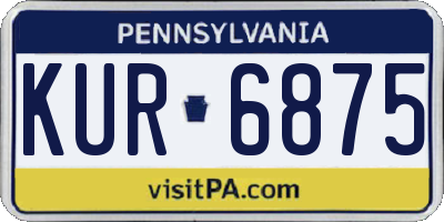 PA license plate KUR6875