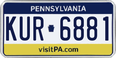 PA license plate KUR6881
