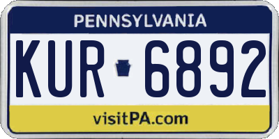 PA license plate KUR6892