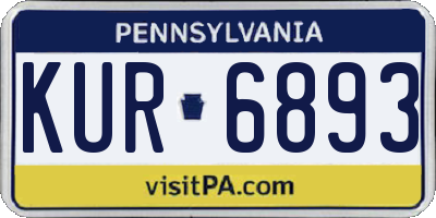 PA license plate KUR6893