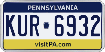 PA license plate KUR6932