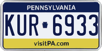 PA license plate KUR6933