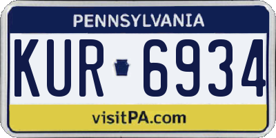 PA license plate KUR6934