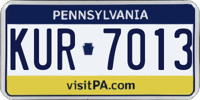 PA license plate KUR7013