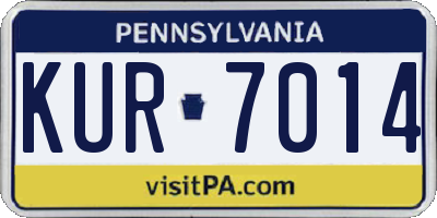 PA license plate KUR7014
