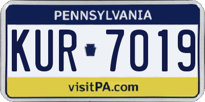 PA license plate KUR7019
