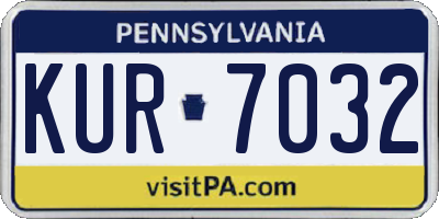 PA license plate KUR7032