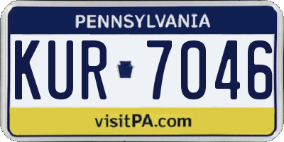PA license plate KUR7046