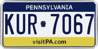 PA license plate KUR7067