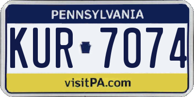 PA license plate KUR7074
