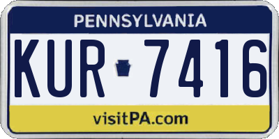 PA license plate KUR7416