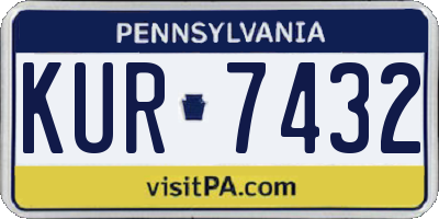PA license plate KUR7432