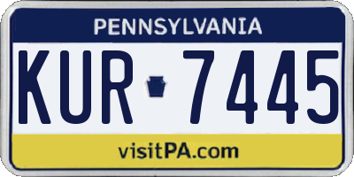 PA license plate KUR7445
