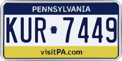 PA license plate KUR7449