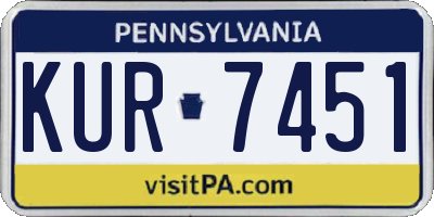 PA license plate KUR7451