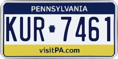 PA license plate KUR7461