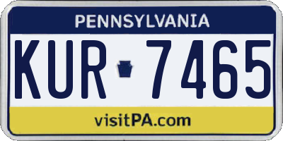 PA license plate KUR7465