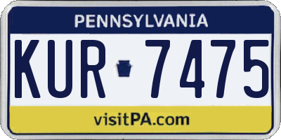 PA license plate KUR7475