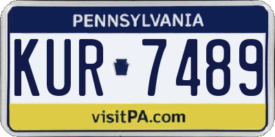 PA license plate KUR7489