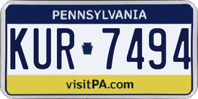 PA license plate KUR7494