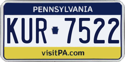 PA license plate KUR7522
