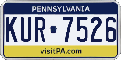 PA license plate KUR7526