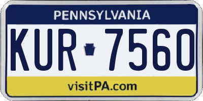 PA license plate KUR7560