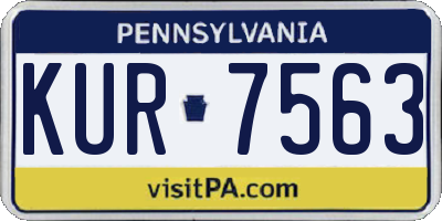 PA license plate KUR7563
