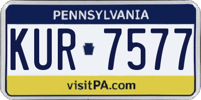 PA license plate KUR7577