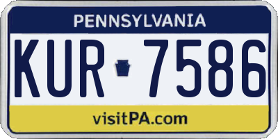 PA license plate KUR7586