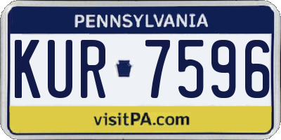 PA license plate KUR7596