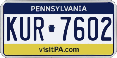 PA license plate KUR7602