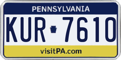 PA license plate KUR7610