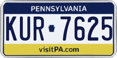 PA license plate KUR7625