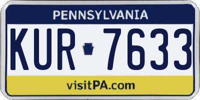 PA license plate KUR7633