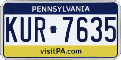 PA license plate KUR7635