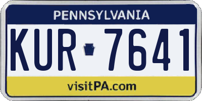 PA license plate KUR7641