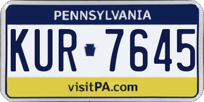 PA license plate KUR7645