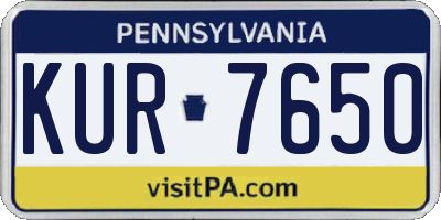 PA license plate KUR7650